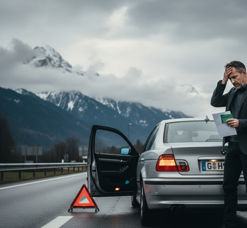 Wspólne oświadczenie o zdarzeniu drogowym po wypadku za granicą.