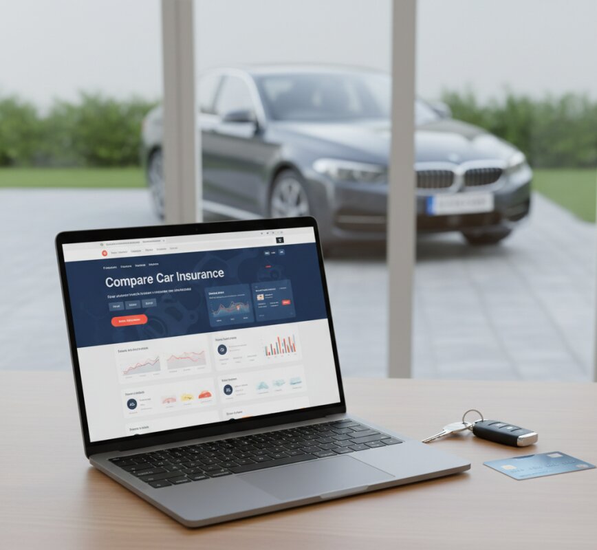 Kalkulator ubezpieczenia OC na raty na ekranie laptopa.