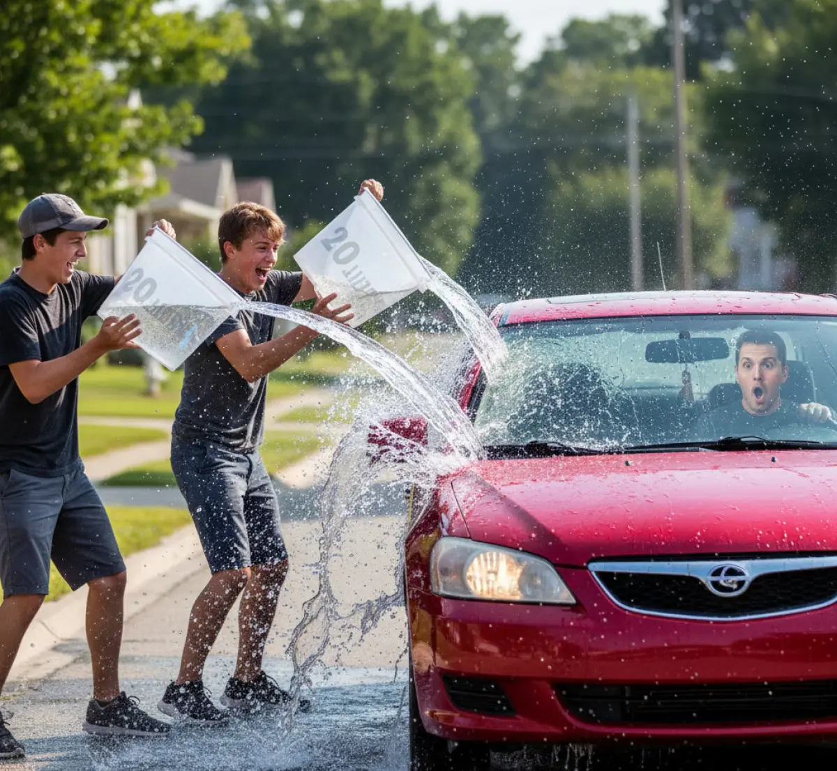 Czy za oblanie samochodu wodą w Śmigus Dyngus można dostać mandat?