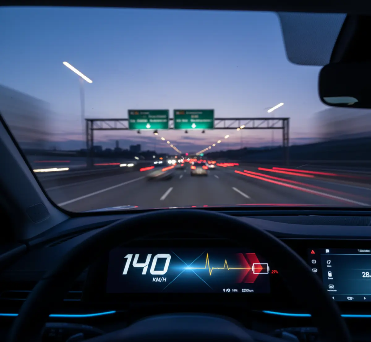 Ile energii zużywa elektryk przy jeździe 140 km na godzinę?