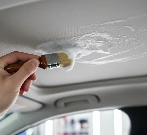 Jak bezpiecznie wyczyścić podsufitkę żeby materiał się nie odkleił?