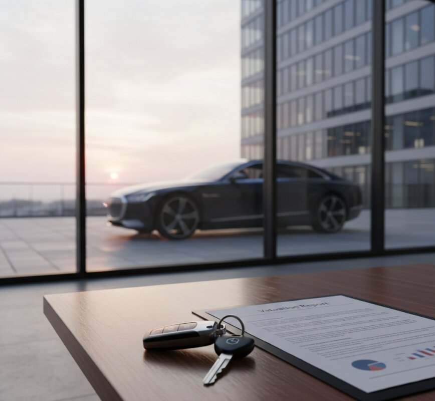 Raport rzeczoznawcy i kluczyki do auta – odszkodowanie za utratę wartości.