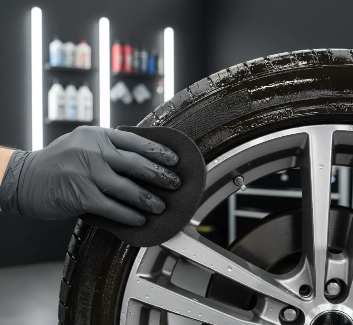 Jak używać czernidła do opon żeby uzyskać trwały efekt mokrej opony?