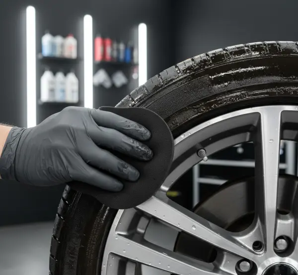 Jak używać czernidła do opon żeby uzyskać trwały efekt mokrej opony?