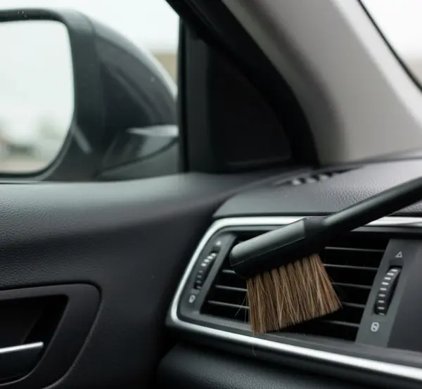 Jak wyczyścić kratki nawiewu i drobne detale wnętrza pędzelkiem?