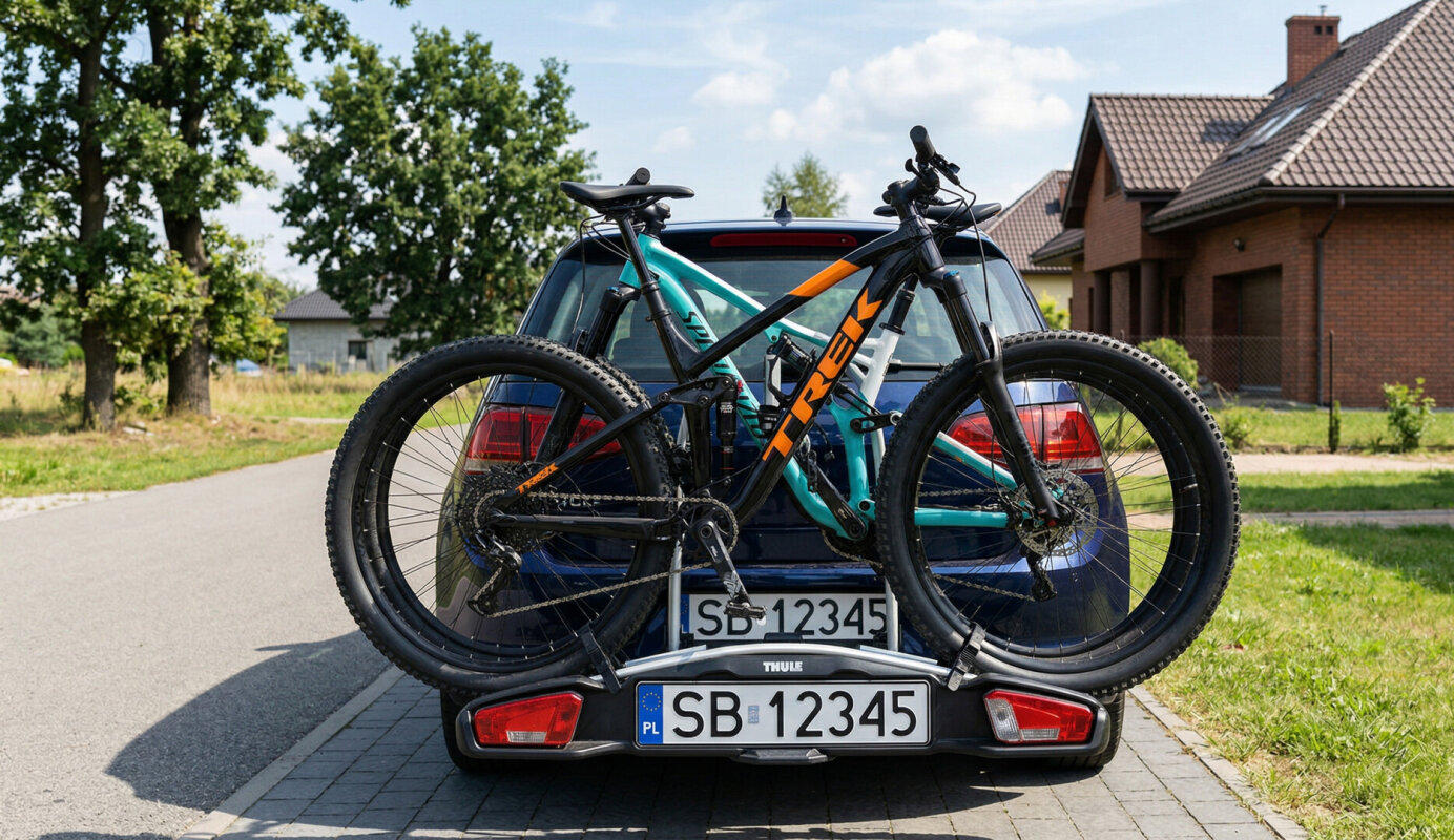 Trzecia tablica na bagażniku rowerowym.