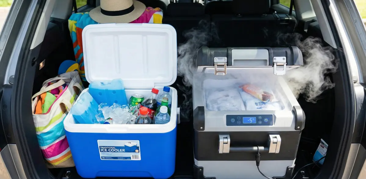 Jaką lodówkę turystyczną wybrać do auta? Na wkłady czy elektryczną?