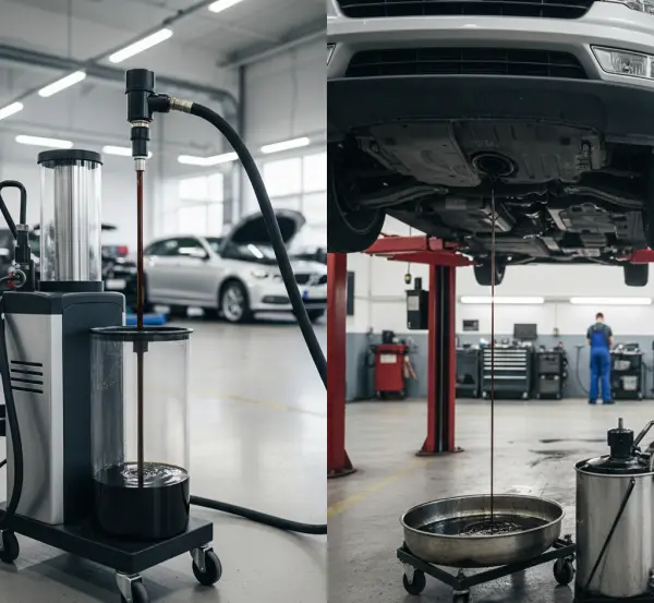 Która metoda wymiany oleju jest lepsza? Wysysanie czy korkiem?