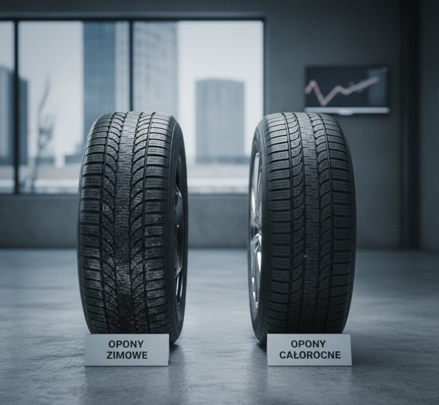 Porównanie bieżnika opony zimowej i całorocznej na śniegu
