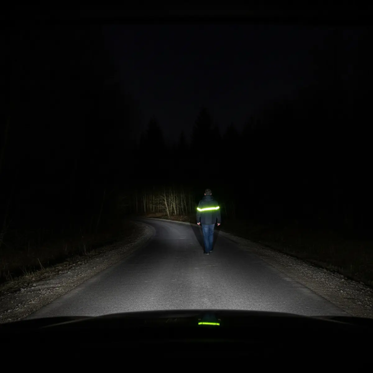 Pieszy na drodze nocą oraz mandat za brak odblasku?