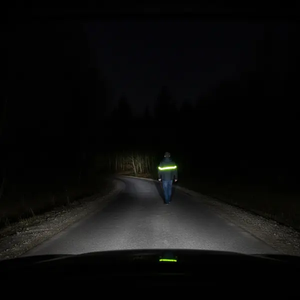 Pieszy na drodze nocą oraz mandat za brak odblasku?
