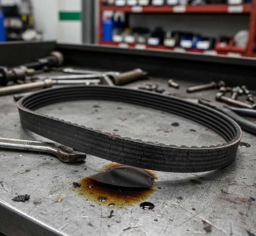 Pasek klinowy silnika samochodowego